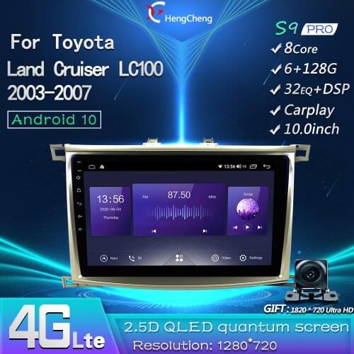 For Toyota Land Cruiser 03-07 car intelligent multimedia video player radio navigation GPS keep original car CD Android 10