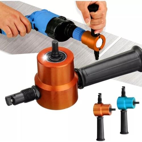 160A Double Meta Blue or Orange Double Headed Sheet Metal Cutting Nibbler Drill Attachment Metal Cutter