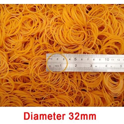 500g Yellow Quality Elastic Rubber Bands Sturdy Stretchable Packaging Band Loop O Rings Diameter 32mm For Home School Office