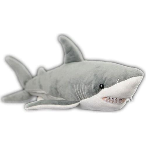 Original Great White Shark Simulation Animal Man-eating Shark Stuff Animal Plush Toy Doll Children Birthday Gift 40CM