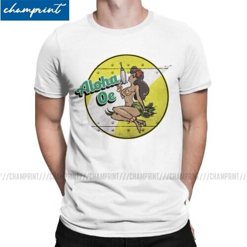 Aloha Oe Inspired By Space Dandy T-Shirt for Men Novelty 100% Cotton Tee Shirt O Neck Short Sleeve T Shirt Gift Tops