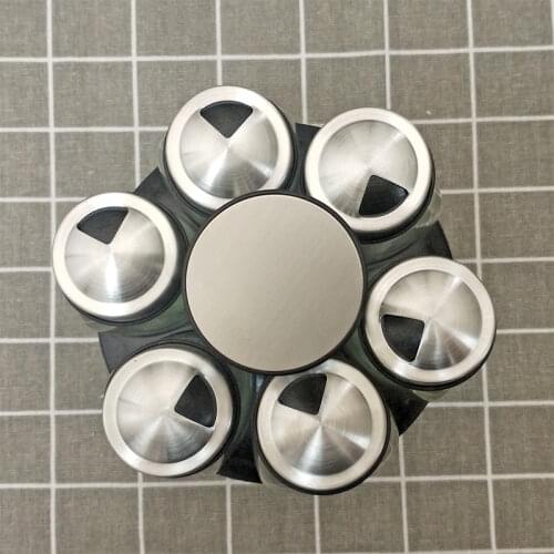 Hot sale Steel Glass Cruet Condiment Spice Jars Set Salt Pepper Shakers Seasoning Sprays Dropshipping Rotating Stainless