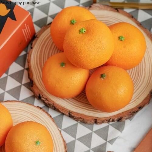 Simulation Fruit Model Artificial Orange Fake Oranges Artificial Fruit Toys Food Photography Props Rattan Storage Tray Basket