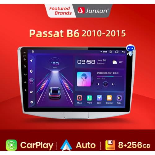 Junsun V1 2G+32G Android 10.0 DSP For Passat B7 2010-2015 Car Radio Multimedia Video Player Navigation GPS 2 din dvd no cd