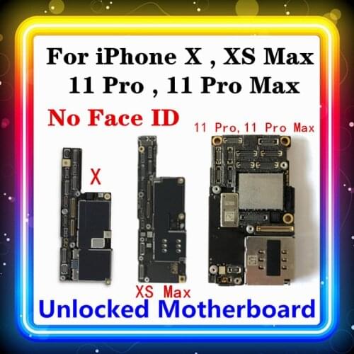 For IPhone X , XS MAX Motherboard Original Clean Replaced 11 Pro , 11 Pro Max Main Board No FACE ID Good Working Main Board IOS