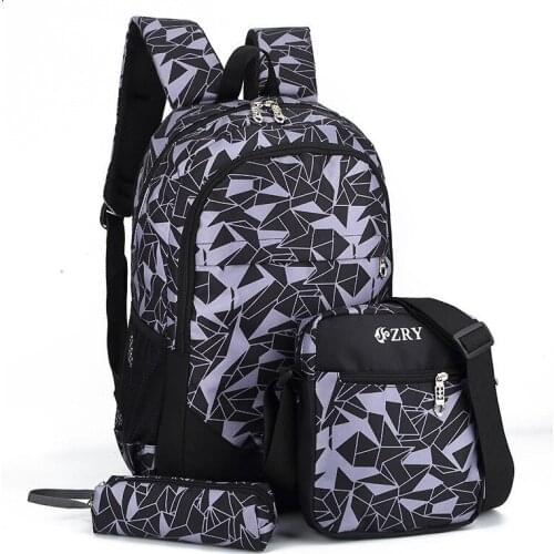 Fashion Men Backpack for Laptop 15"USB Port Waterproof Travel Backpack Large Capacity College Student School Backpack 3pcs/set