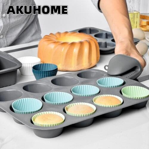 Morandi Color Round Set Cake Mold Baking Egg Tart Steamed Egg Complementary Food Mold Silicone Muffin Cup Baking Mold