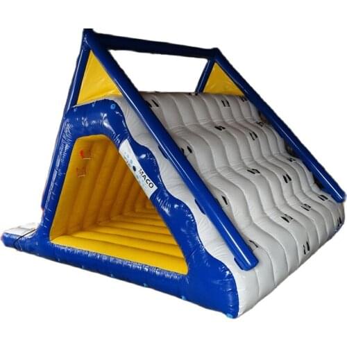 Inflatable triangle slide water toy mobile sea rock climbing slide water park equipment