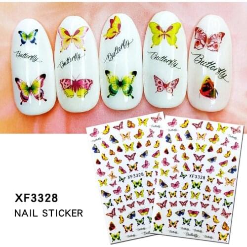 15 Colors Nail Art Sticker Butterfly Daisy Animal Plant Various Pattern Colorful Watermark Decal DIY Design Nail Art Patch Tool