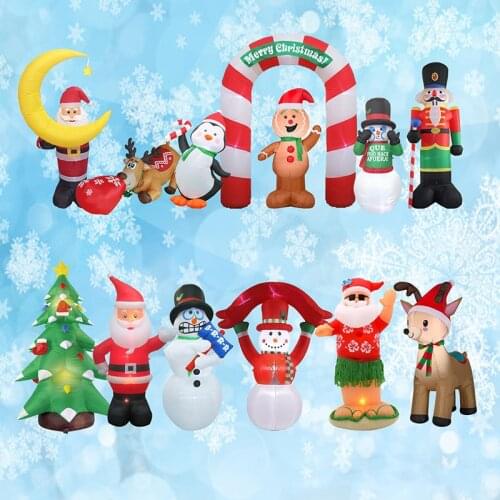 2021 New Lighted Santa Claus Archway Christmas Inflatables Self-inflate Airblown Toys Xmas Holiday Party Yard Lawn Garden Decor
