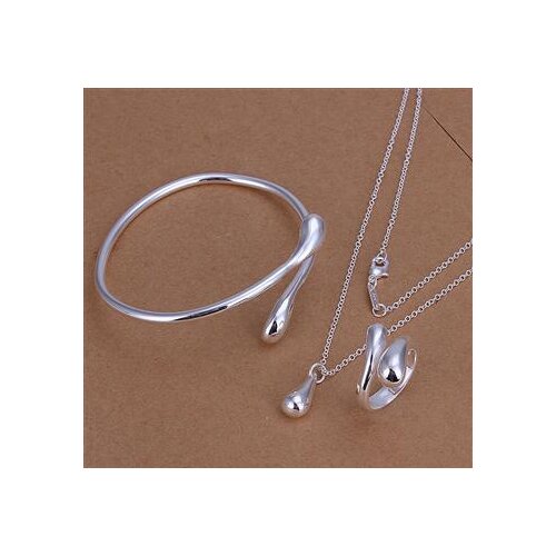 Wholesale fashion jewelry M925 Silver color jewelry, water droplets suit fashion Silver color jewelry foreign trade suit S331