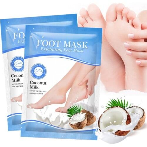 Coconut Milk Foot Mask Exfoliating Peeling Scrub Mask Dead Skin Pedicure Socks Foot Mask