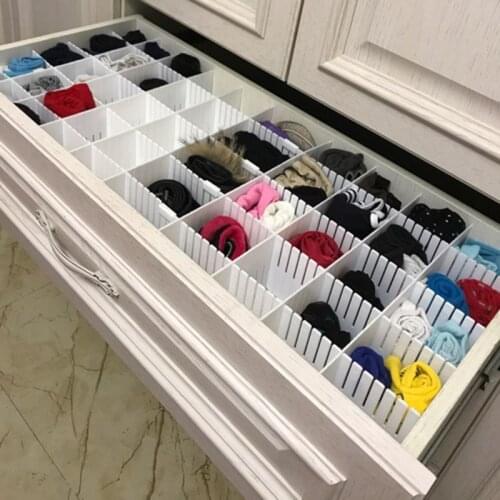 Drawer Dividers, Drawer Divider Organizers 8PCS Plastic Grid Adjustable Plastic Divider Household Storage Makeup