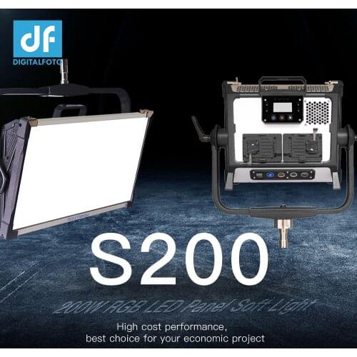 S200 Full Color RGB LED Panel Continuous Video Soft Light 2800-9990k APP Control Dimming with 12 Color Effect for studio