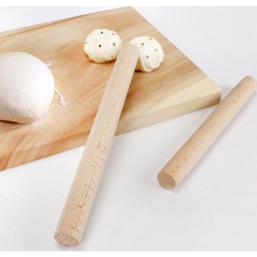 Dough Roller Eco-friendly Sturdy Construction Wood Non-stick Dough Rolling Pin Kitchen Cake Roller Crafts Baking Tool