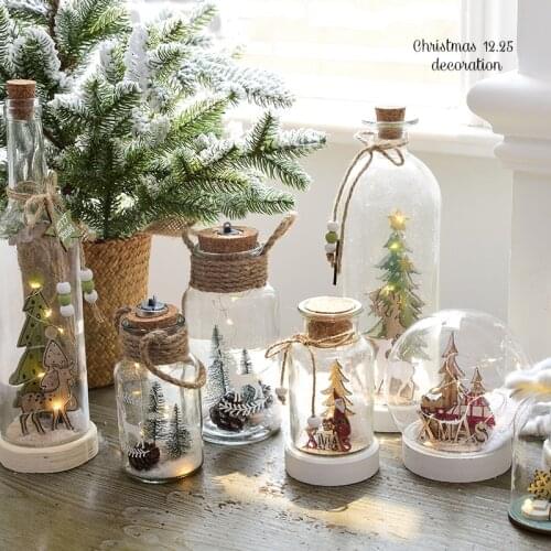 Nordic reindeer lighting night light snow ornaments Christmas tree glass snowball Christmas ornaments