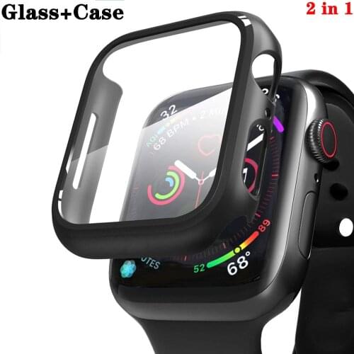 Glass+Case For Apple Watch case 44mm 40mm For iWatch 42mm 38mm Screen Protector+bumper Accessories For apple Watch series 6 5 se