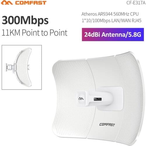 11 KM Long Range 5.8G 300M Outdoor Wireless Bridge WIFI CPE Access Point Butterfly shape 1000mW WI-FI Nanostation
