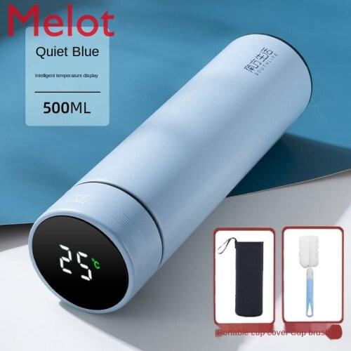 Smart Temperature 304 Stainless Steel Vacuum Cup for Men and Women Student Portable Water Cup Korean Style Tea Brewing Cup