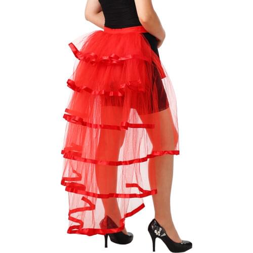 Steampunk Puffy Skirt Victorian Party Tutu Ruffle Tiered Skirts Dance Stage Performance Clubwear
