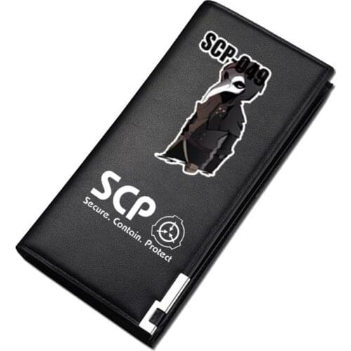 High Quality SCP Secure Contain Protect Long Purse Men Short Wallets Pu Leather Wallet SCP Money Bag Gift ID Card Holder