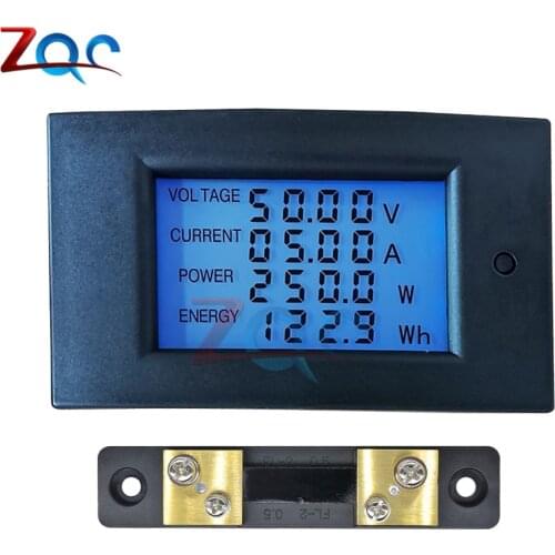 High Precision LCD Digital Display Multi-meter DC 7.5 -100V 0 -50A Voltage Current Power Energy Monitor Tester Voltmeter Ammeter