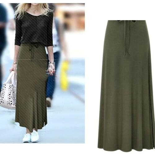 Women Casual Pleated Skirt Vintage High Waist Skirts Women Saia Female Lace-up Long Skirt Rokken Jupe Femme Skirt