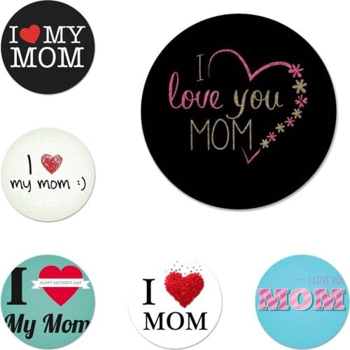 I love my super MOM logo Icons Pins Badge Decoration Brooches Metal Badges For Clothes Backpack Decoration