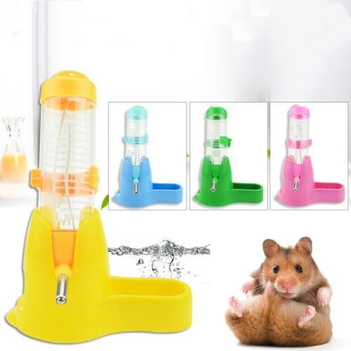 3 In 1 Hamster Water Bottle Holder 80ML Dispenser with Base Hut Small Pet Nest Small Animal Accessories Automatic Water Device