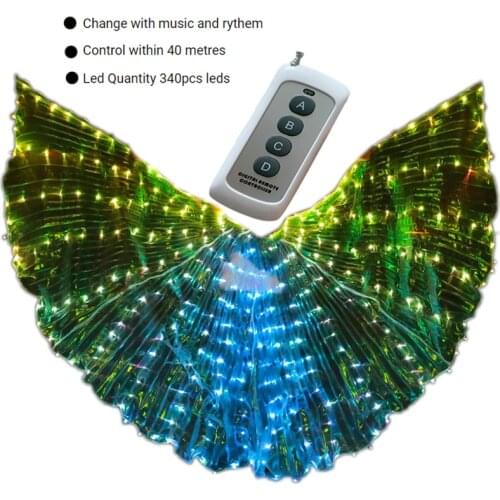 Women Belly Dance Led Isis Angle Wings Remote Control Bellydance Costume Accessories Stage Performance Prop Egypt Gypsy Carnaval