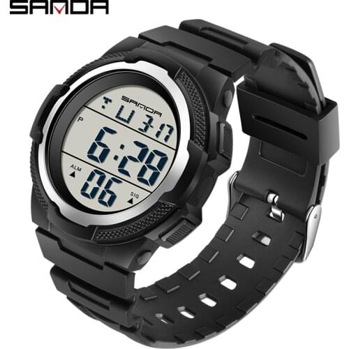 Luxury Luminous Electronic Watch Men Fashion Sport Military Waterproof Clock Stopwatch Date Display Wristwatch SANDA Brand Hour