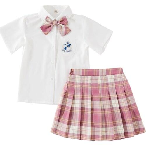 New Summer Fashion Baby Girls Clothes Children Cute Cotton T-Shirt Plaid Skirt 2Pcs/Sets Toddler Casual Costume Kids Tracksuits
