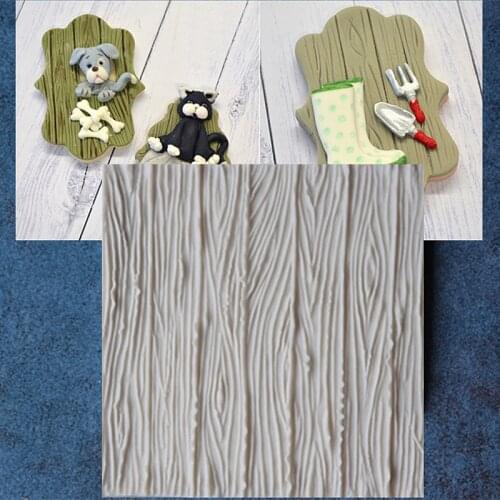 DIY Flip Sugar Silicone Molds Handmade Wooden Strips Bark Texture Silicon Molds Chocolate Bark Cake Surround A1005