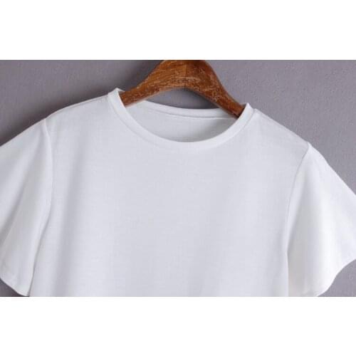Summer sexy shoulder-length loose half sleeve T-shirt women summer size watch machine short sleeve
