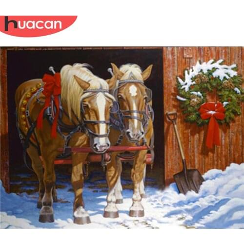 HUACAN New Arrival Diamond Embroidery Horse Diamond Painting 5D Animal Mosaic Picture Of Rhinestone Christmas Gift