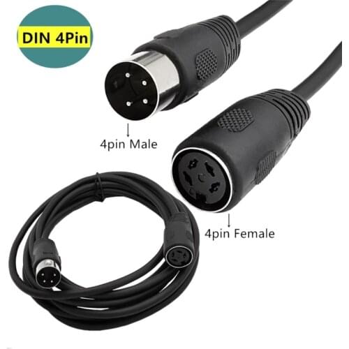 Din 4pin Male To Male & Female MIDI Cable Cord Connector 0.5m 1m 1.5m 3m