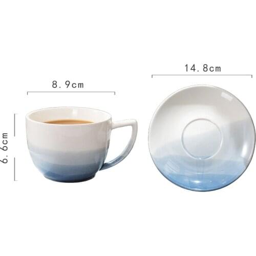 Nordic Retro Ceramic Coffee Cup Minimalist White Home Afternoon Tea Cups Office Creative Porcelain Cup And Saucer Set QJJ60BYD