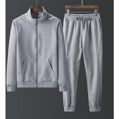 Spring Autumn men sets Solid Casual tracksuit men brand sweatshirts jogging sports suit fashion jacket+sweatpants men
