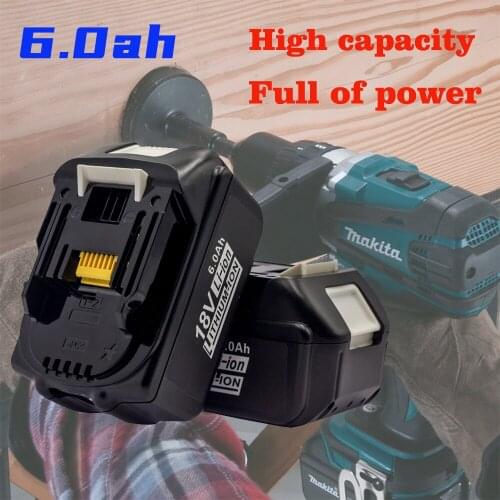 For Lanterna Makita18V BL 1840 1850 1860 Power Lithium-Ion Battery 6.0ah Large Capacity Strong Power With Light Rechargeable