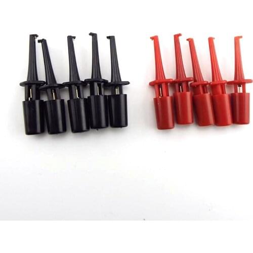 Mini Single Test Hook Clip Test Probe for Electronic Testing IC Grabber red black Round Crocodile electric Clip Hook Test