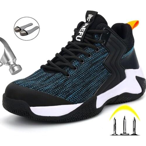 High Quality Safety Shoes Men Lightweight Men Boots Work Shoes Steel Toe Cap Safety Boots Anti-Smashing Work Sneakers Footwear