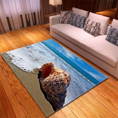 3D Beach Shells Children Play Mat Kids Room Decor Bedside Carpets Hallway Sofa Area Rug Non-slip Rug Carpet For Home Living Room