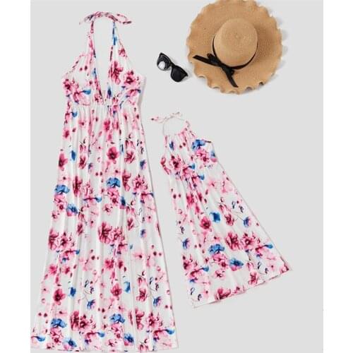 Family Matching Clothes Women Deep V Backless Sexy Dinner Dress Kids Princess Dress Mommy And Me Clothes Mother Daughter Outfits
