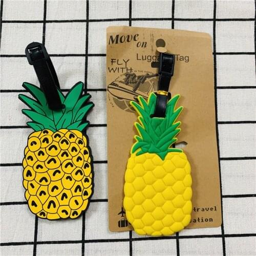 LISM Pineapple Anime Travel Accessories Luggage Tag Suitcase ID Address Portable Tags Holder Baggage Label New