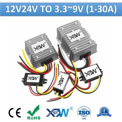 XWST DC to DC BUCK Module 12v 24v to 3.3v 3.7v 4.2v 6v 7.5v 9v Step Down Switched Power Converter 1A to 30A Voltage Regulator