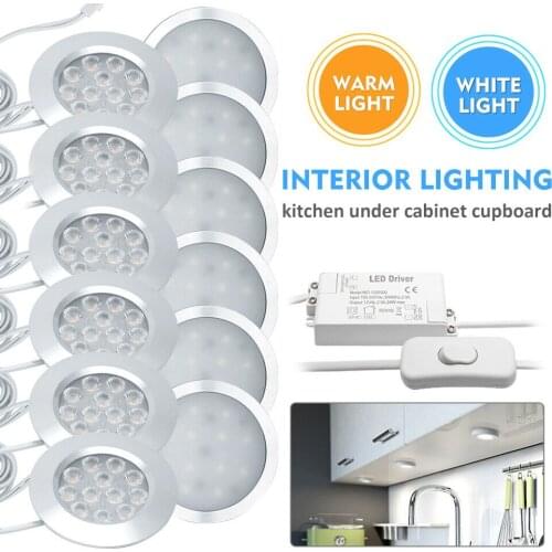 12V 6500K 12xCamper Caravan Van Interior LED Spot Lights For Volkswagen T4 T5 Bus Boat Motorhome light