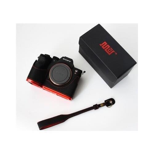Luxury Genuine Cowhide Leather Case Camera bag cover For Sony A7III A7RIII A7M3 A7R3 A9 a73Hand Grip Holder Aluminum Plate shell
