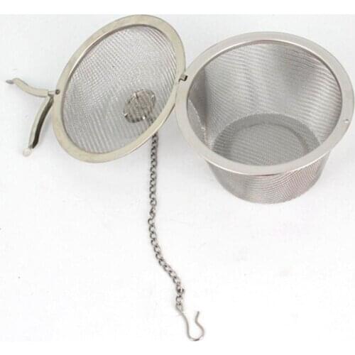 Stainless Steel Bucket Tea Ball Infuser Fine Mesh Filter Strainer with Chain