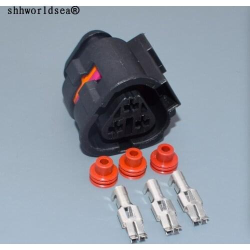 Shhworldsea 6.3mm 3 Pin Temperature Control Switch Plug Coolant Rad Sensor For VW Jett Bora Golf Beetle 1J0 973 203