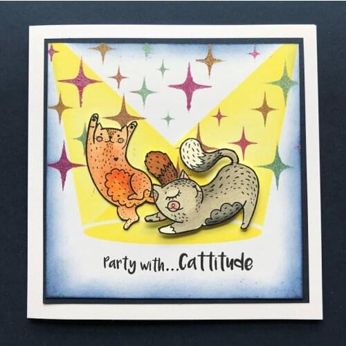 Party With...Cattitude Stamps And Dies 2021 For Embossing Scrapbooking Stencil Craft Die And Stamp Set